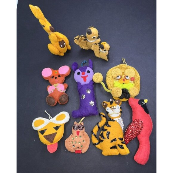 Bucilla Other - Mixed Lot 10 Bucilla Christmas Ornaments Animals Mouse Kangaroo Squirrel Robin +